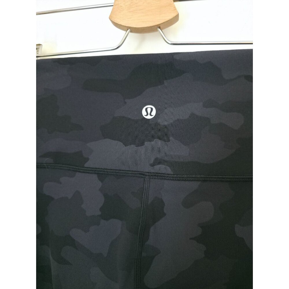 Lululemon Wunder Train High-Rise Crop Athletic Leggings Black Gray Camo Sz 4 - Picture 6 of 8